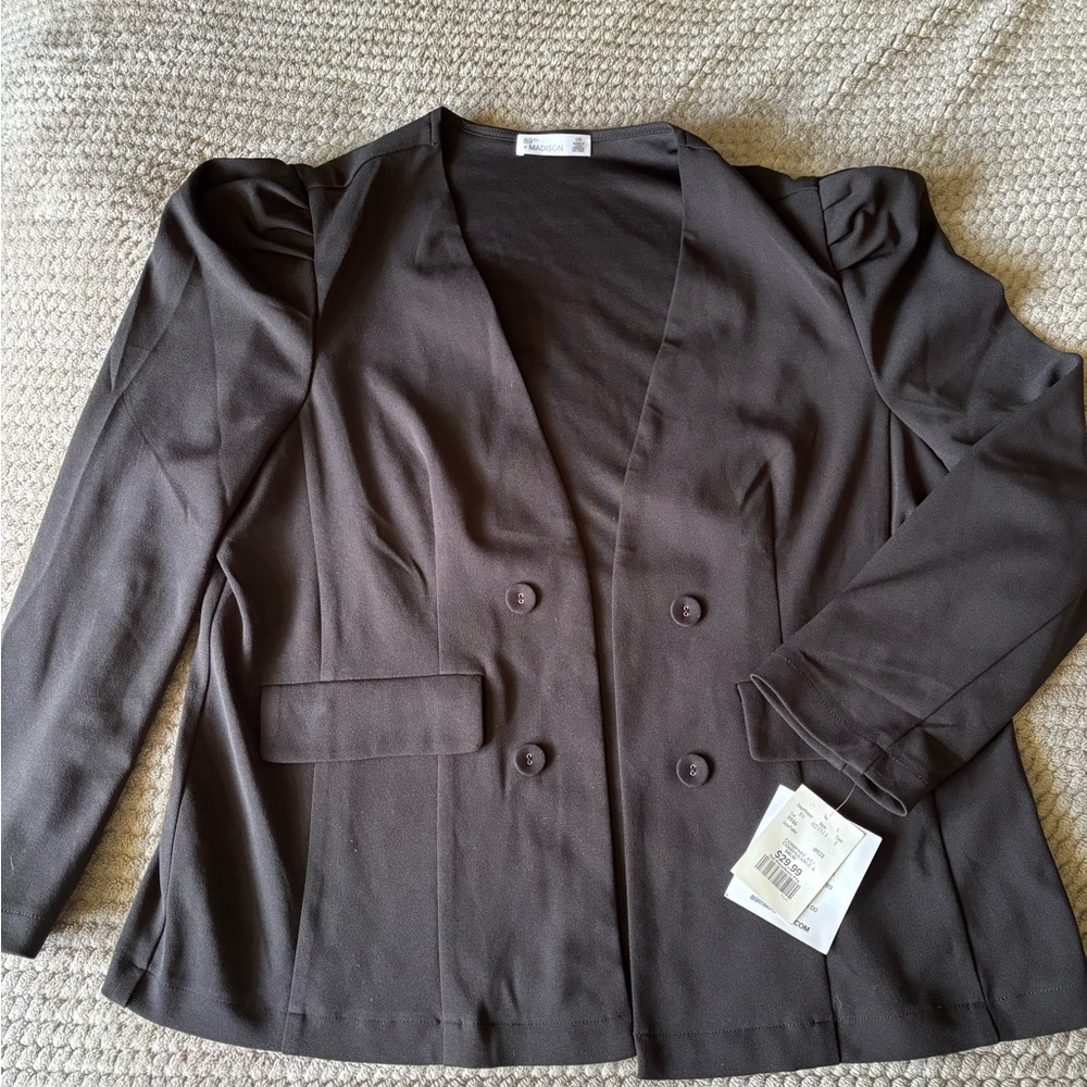 Elegant Black Double-Breasted Women's Blazer